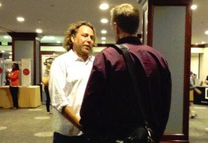 Amazon's Jon Fine speaks with author Boyd Morrison in late September at Writer's Digest West, where he talked about the 25 percent of 2012 Top 100 books on Amazon being self-published.