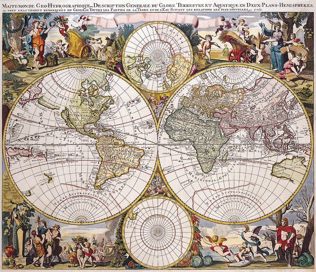 一张古老的世界地图。